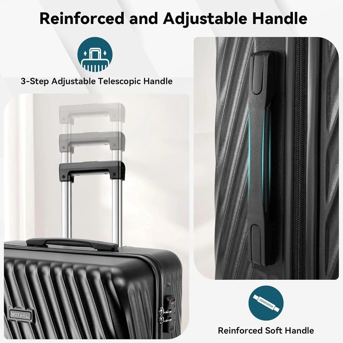 3 Piece Luggage Sets Hardshell Suitcase With TSA Lock