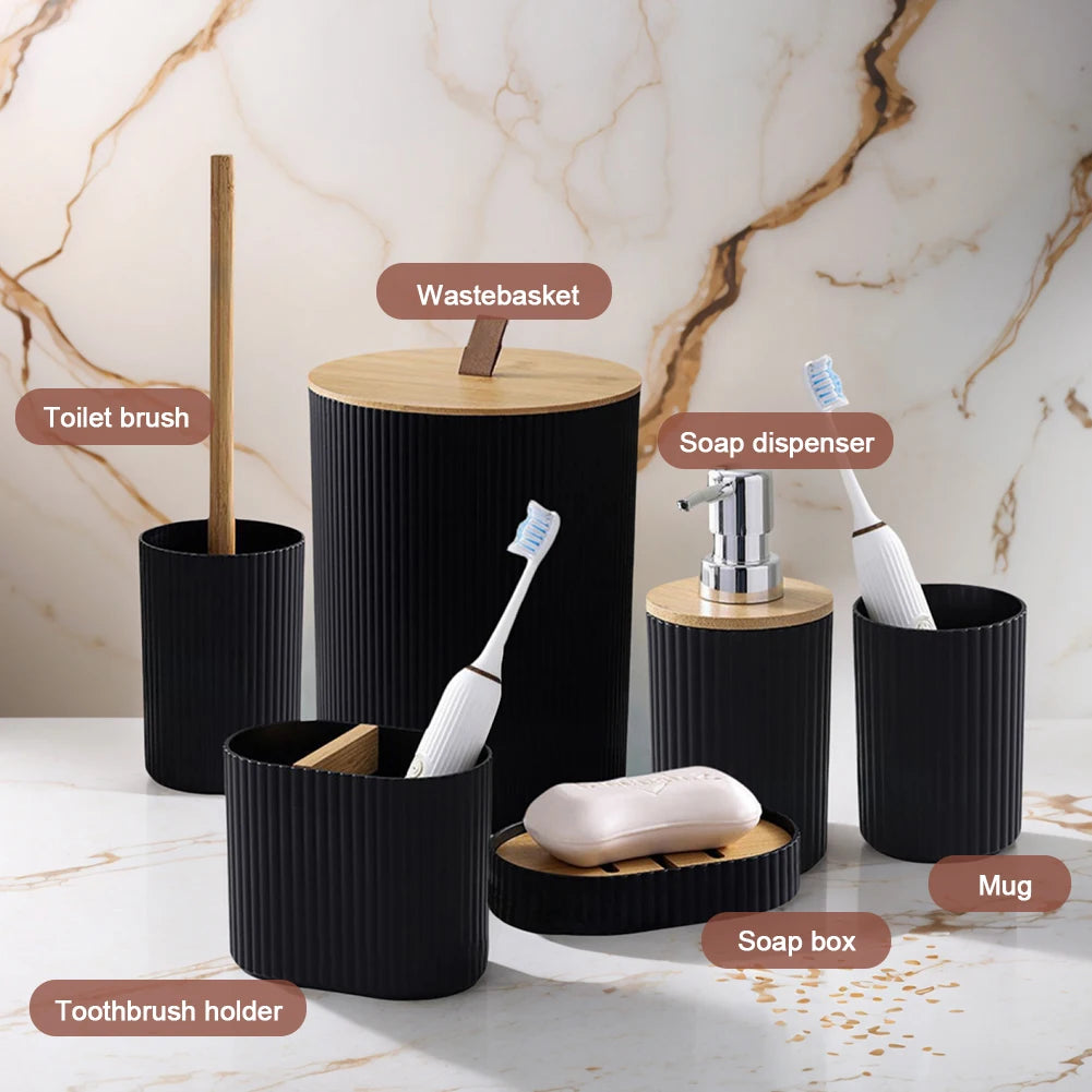 6 Piece Bathroom Accessories Modern Set