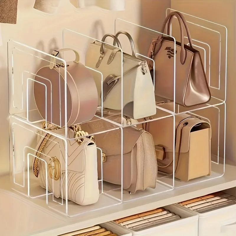 Versatile 4-Section Acrylic Storage Rack