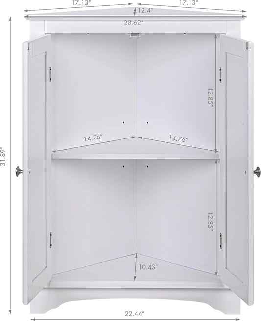 Corner Cabinet with Two Doors and Shelves