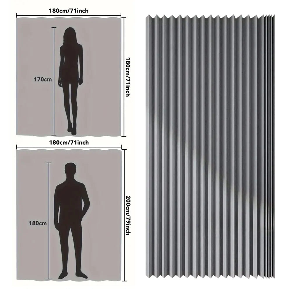 Foldable Magnetic Shower Curtain Waterproof