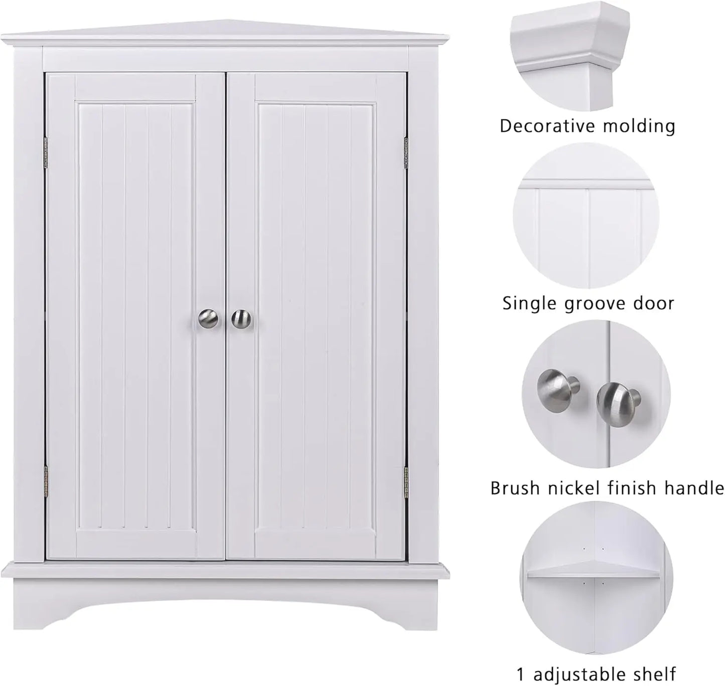 Corner Cabinet with Two Doors and Shelves