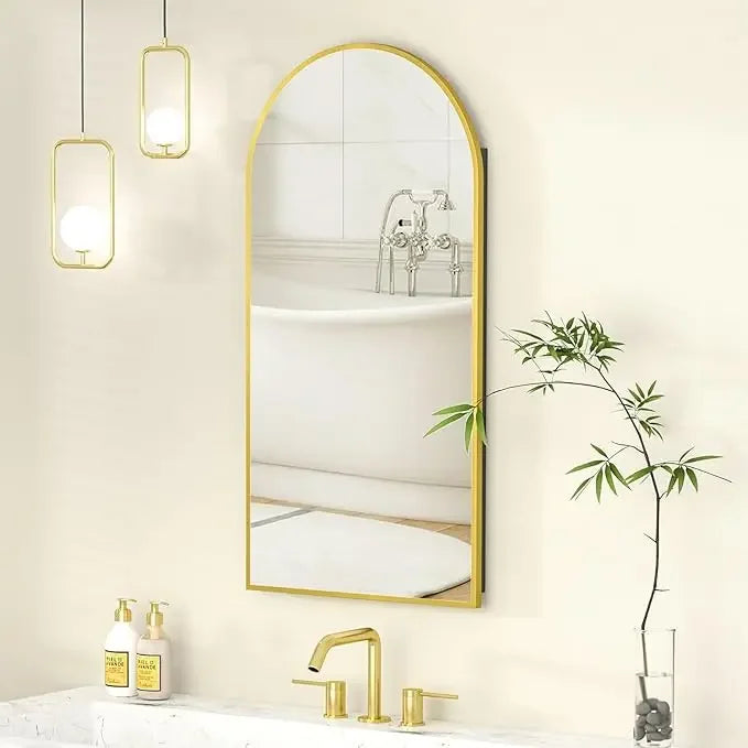 Arched Mirror With Cabinet Installed