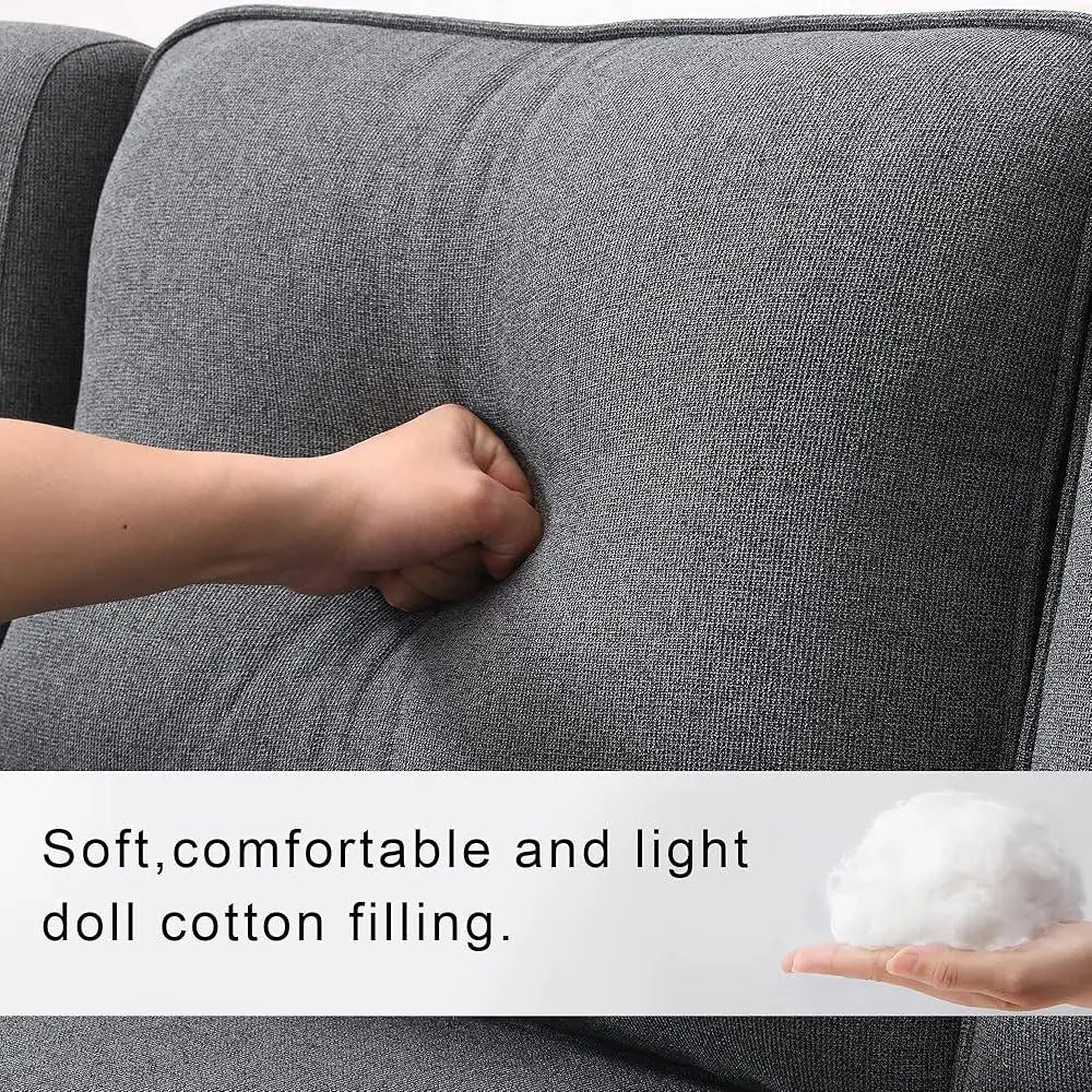 Sectional Modern Linen Couch with Console USB Ports