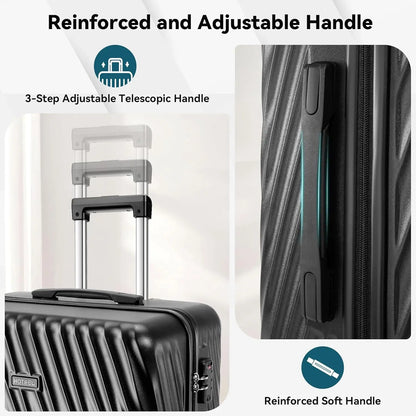 3 Piece Luggage Sets Hardshell Suitcase With TSA Lock