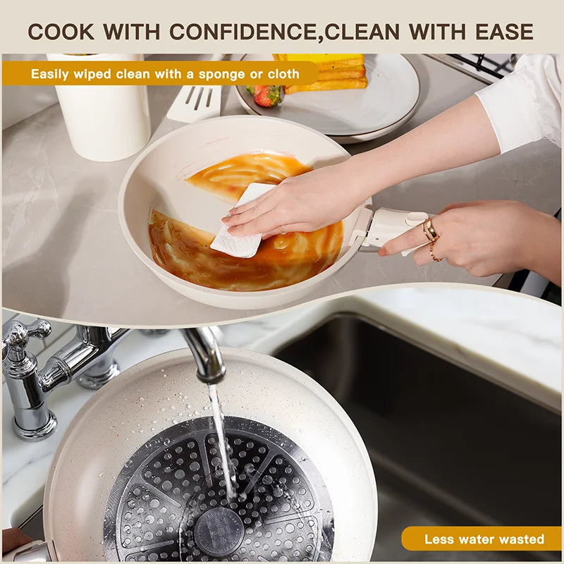 21pc Pots and Pans Set Non-Stick Ceramic with Sensor Handles