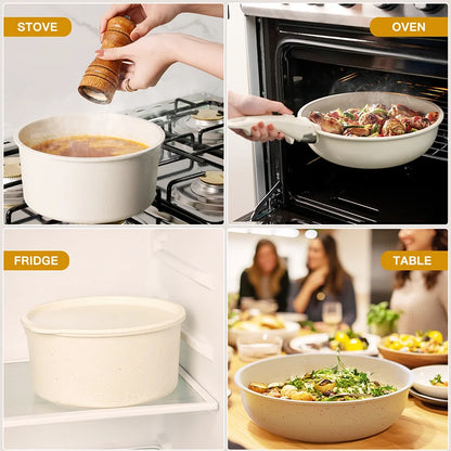 21pc Pots and Pans Set Non-Stick Ceramic with Sensor Handles