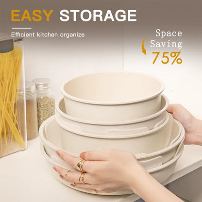 21pc Pots and Pans Set Non-Stick Ceramic with Sensor Handles
