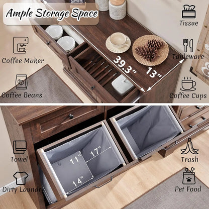 Hidden Wood Garbage Bin Cabinet