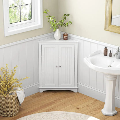 Corner Cabinet with Two Doors and Shelves