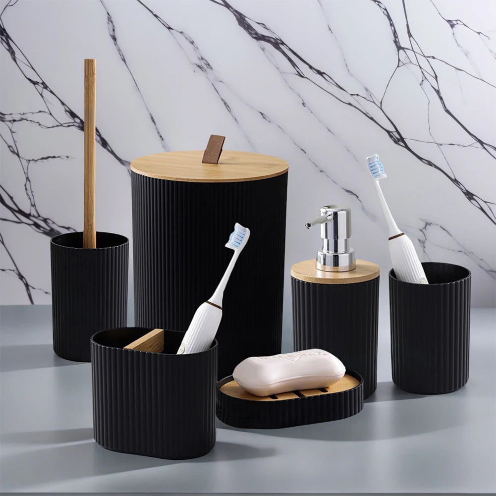 6 Piece Bathroom Accessories Modern Set