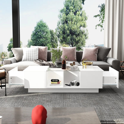 Modern Coffee Table with LED Lighting