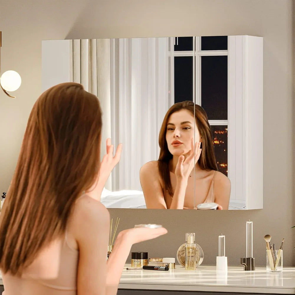 Mirror Cabinet with 3 Adjustable Shelves