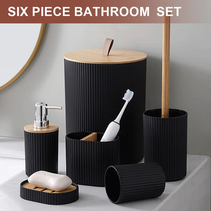 6 Piece Bathroom Accessories Modern Set