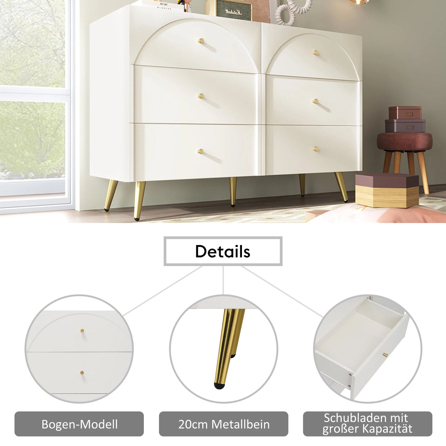 Modern metal foot two door dining cabinet
