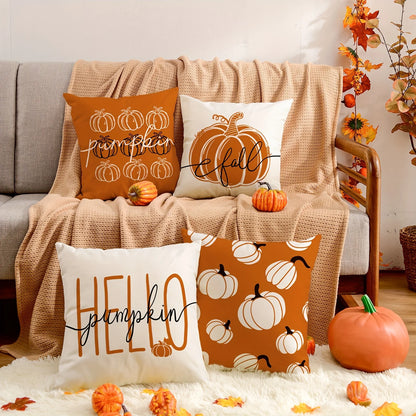 1pc/4pcs Vintage Fall Pillow Covers 18x18 Inch