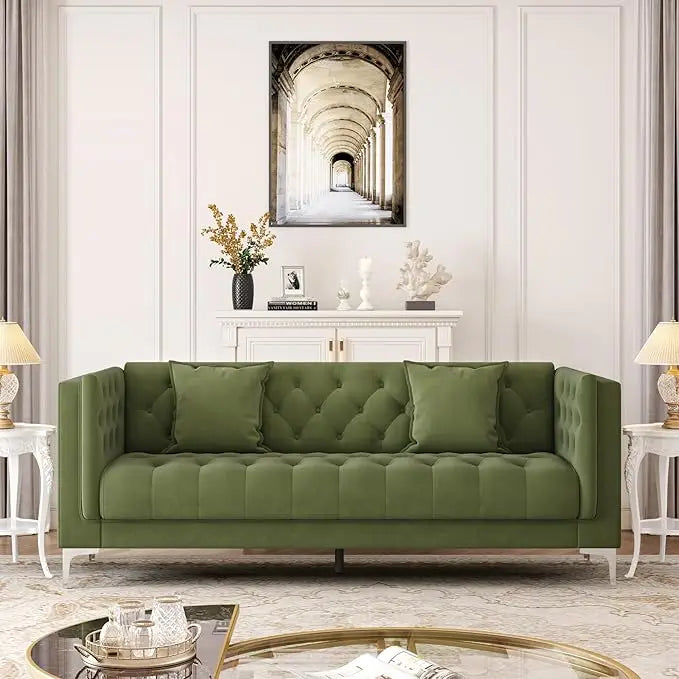 leather sofa 3-seater with 2 pillows included