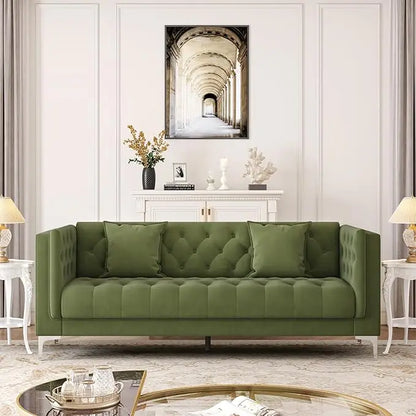 leather sofa 3-seater with 2 pillows included