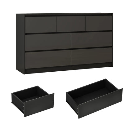 55 Inch Modern Dresser with High Gloss Drawers