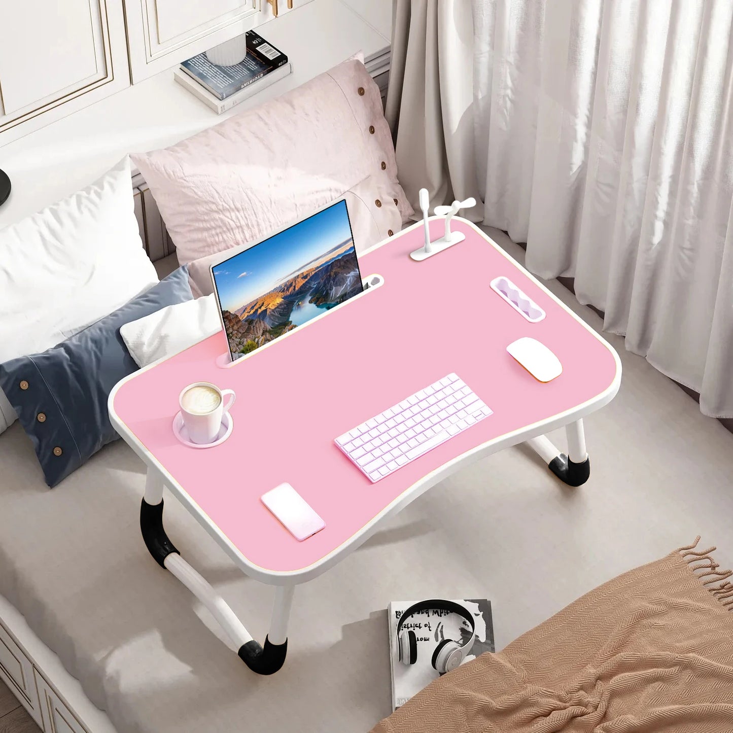 portable folding table laptop for office and home use