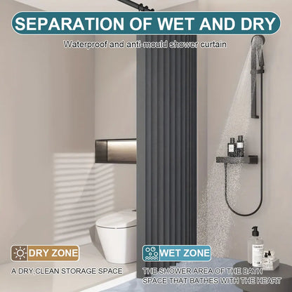Foldable Magnetic Shower Curtain Waterproof