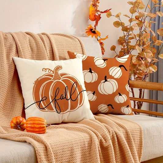 1pc/4pcs Vintage Fall Pillow Covers 18x18 Inch
