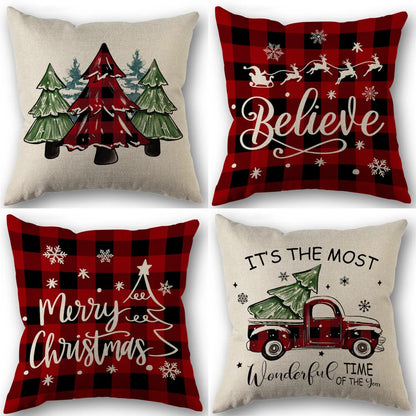 1pc/4pcs Vintage Fall Pillow Covers 18x18 Inch