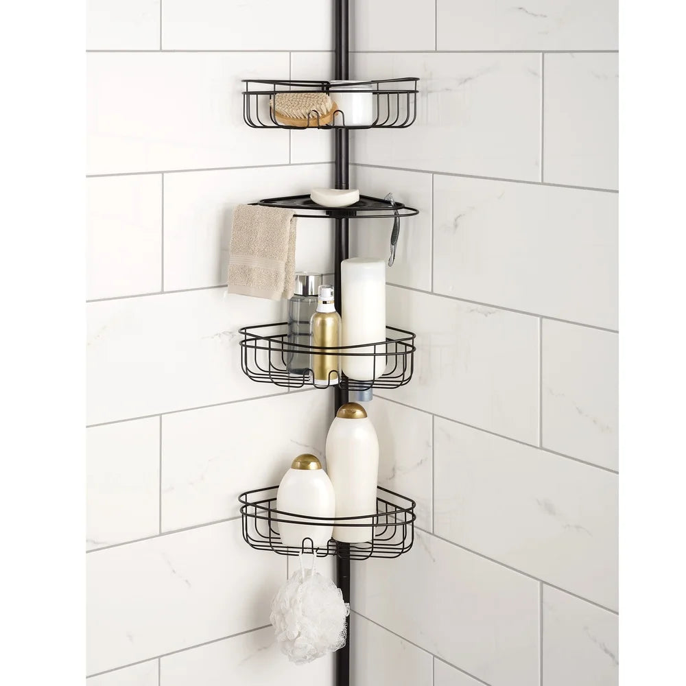 4 Tier Steel Tension Pole Shower Caddy