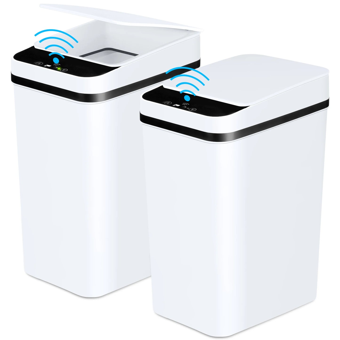 2 Pack 12L Bathroom Automatic Trash Cans