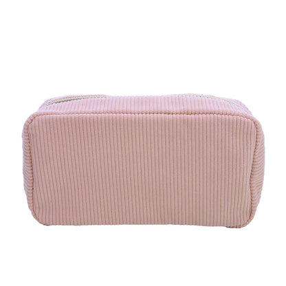 Corduroy Travel Cosmetic Bag Portable Makeup Storage