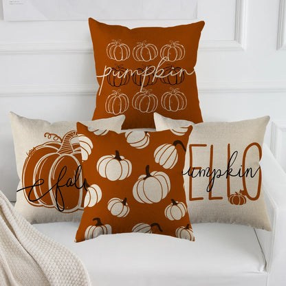1pc/4pcs Vintage Fall Pillow Covers 18x18 Inch