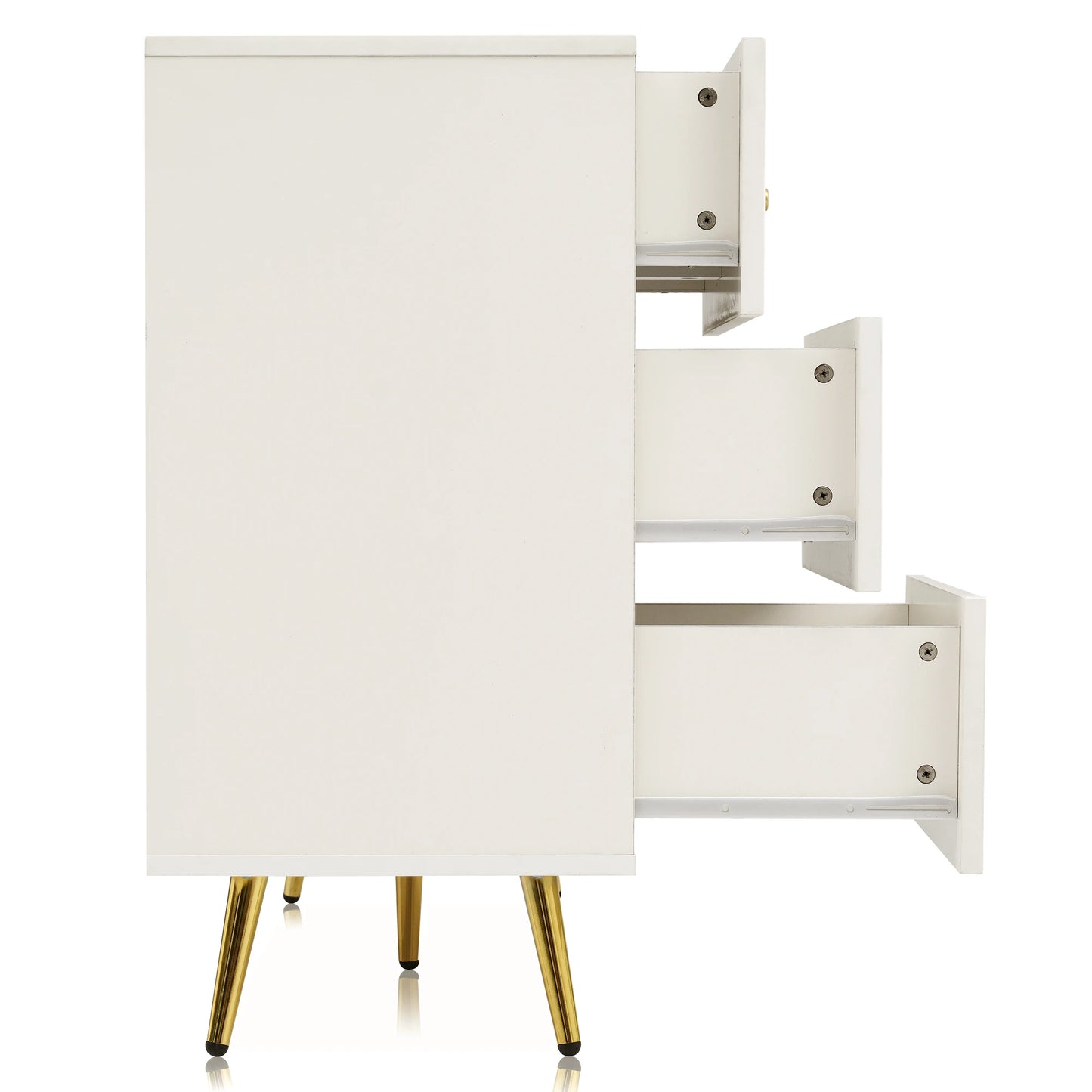 Modern metal foot two door dining cabinet
