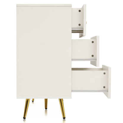 Modern metal foot two door dining cabinet