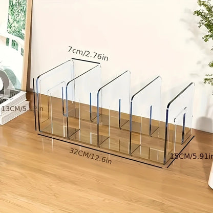 Versatile 4-Section Acrylic Storage Rack