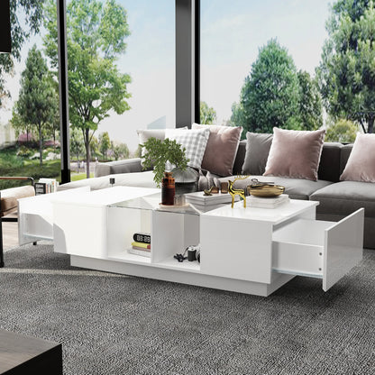 Modern Coffee Table with LED Lighting