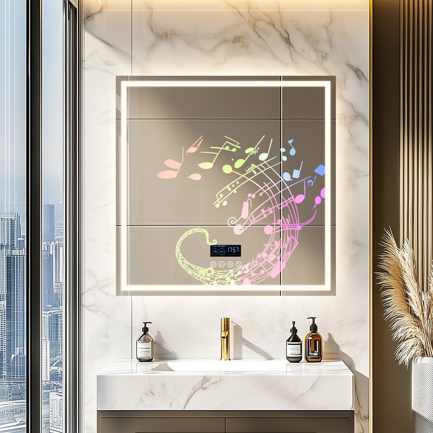 3 modes LED Bathroom Mirror with Bluetooth