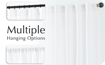 4PCS Farmhouse Light Filtering Curtains