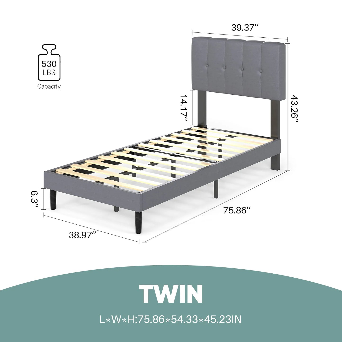 King Wooden Solid Bed Frame