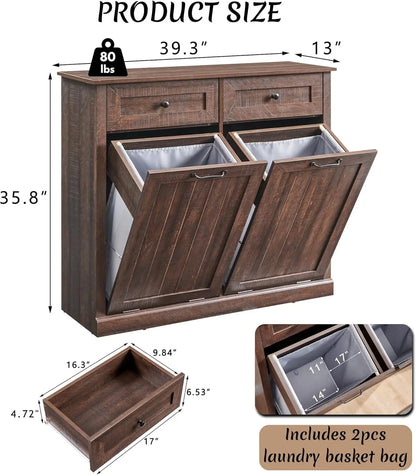 Hidden Wood Garbage Bin Cabinet