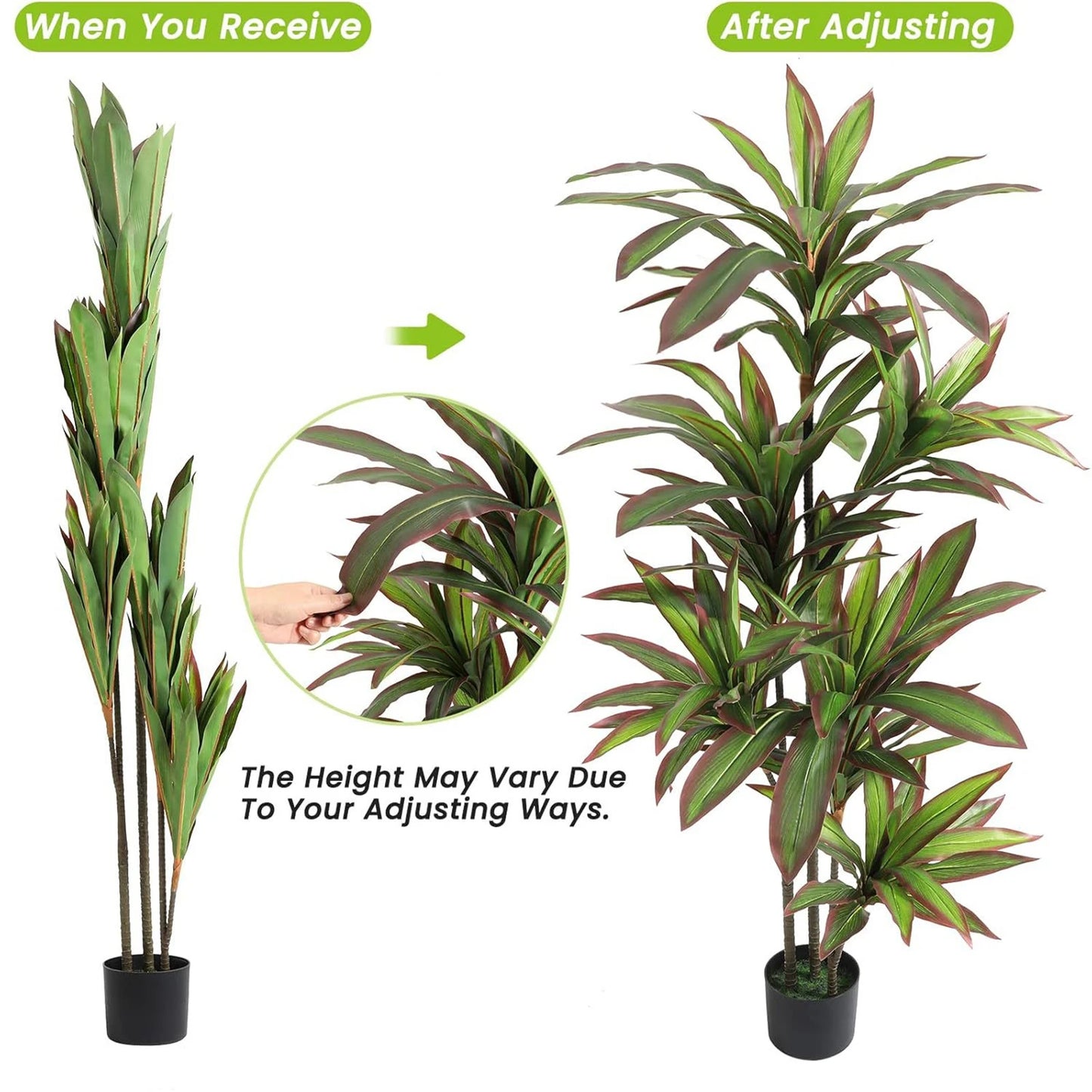 Artificial Dracaena Plant Indoor, 120cm/150cm
