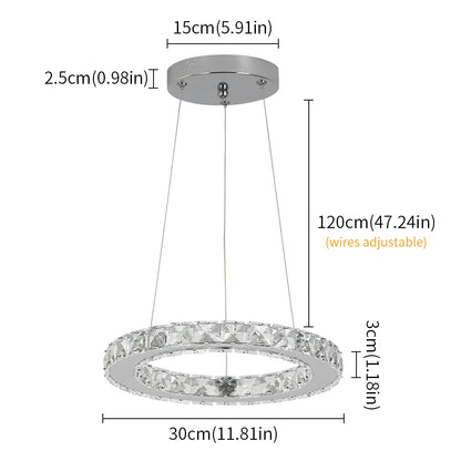 Luxury Crystal Rings Dimmable Chandelier