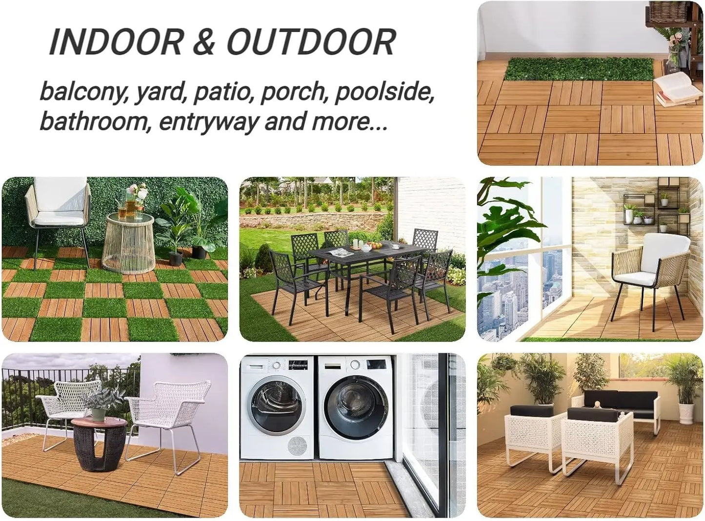 Interlocking Patio Deck Tiles Outdoor Flooring
