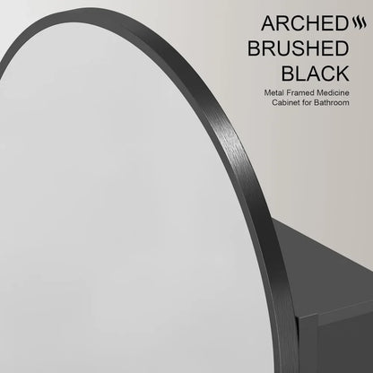 Arched Mirror With Cabinet Installed