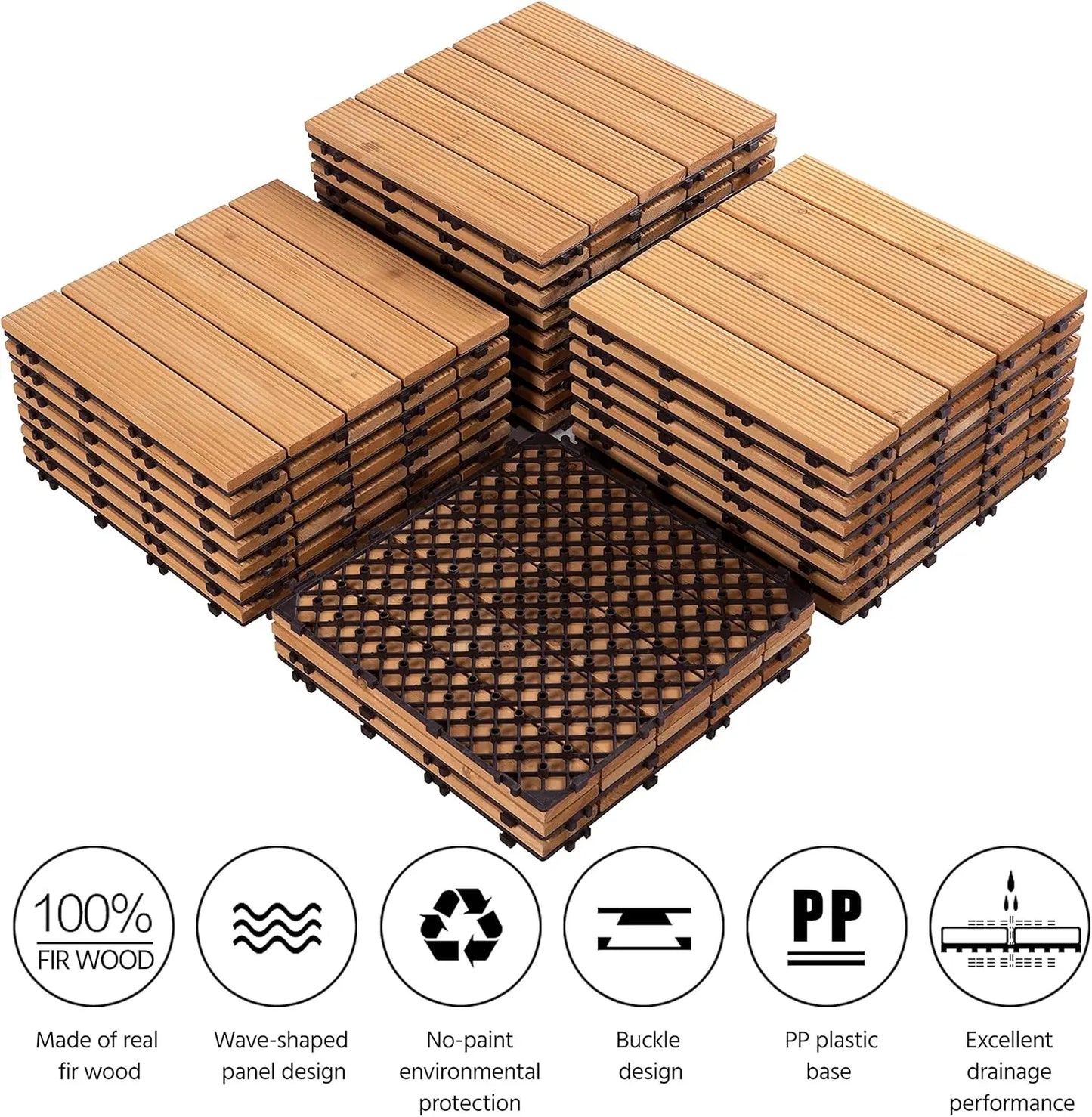 Interlocking Patio Deck Tiles Outdoor Flooring