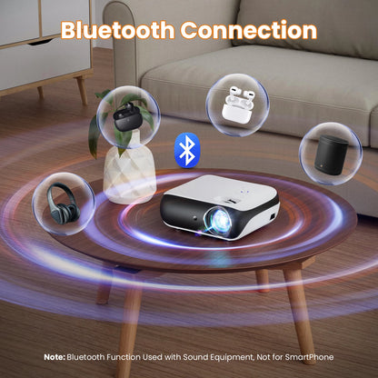 1080P Bluetooth projector, portable outdoor
