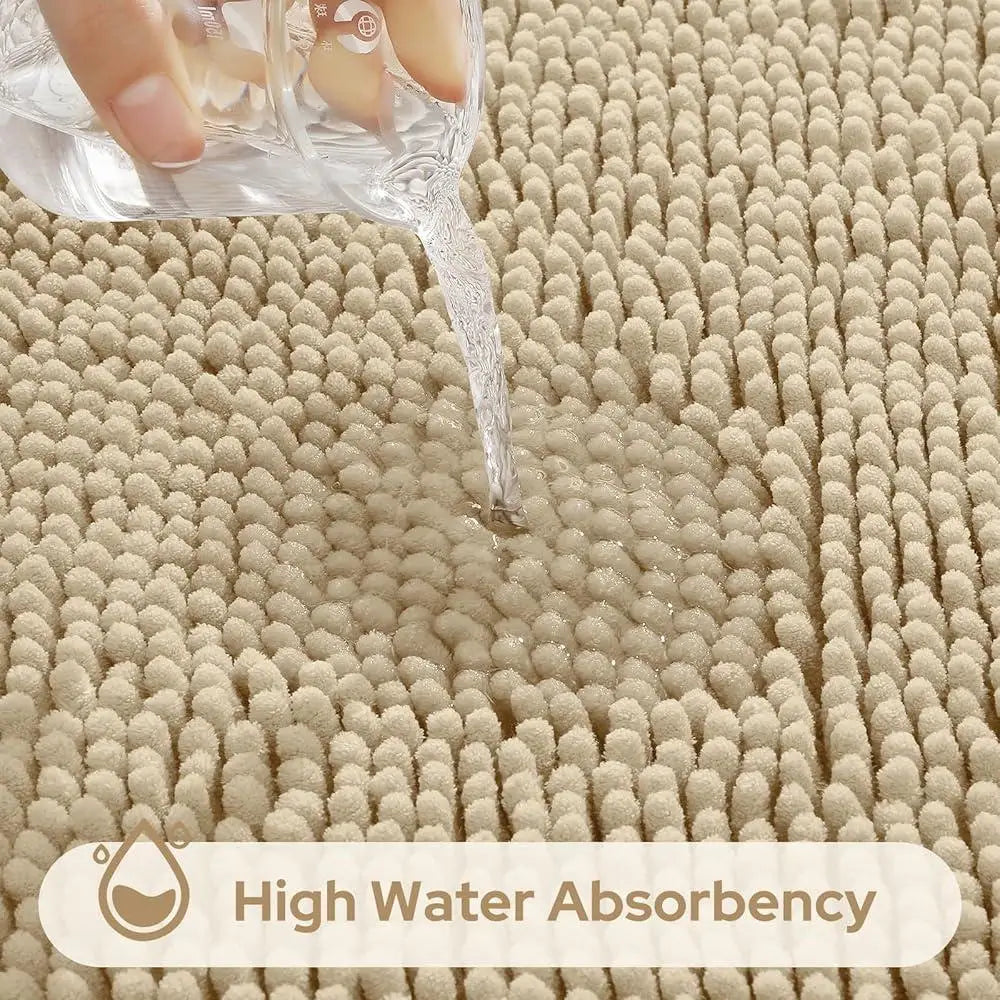 Bath Mat Set 3 Pieces Water Absorbent Non Slip