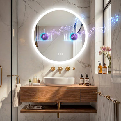 Dimmable Led Bathroom Mirror with Bluetooth Speaker