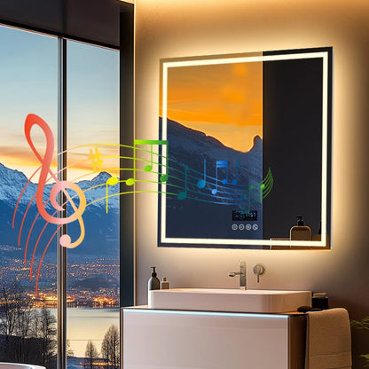 3 modes LED Bathroom Mirror with Bluetooth