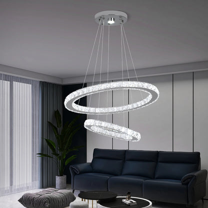 Luxury Crystal Rings Dimmable Chandelier