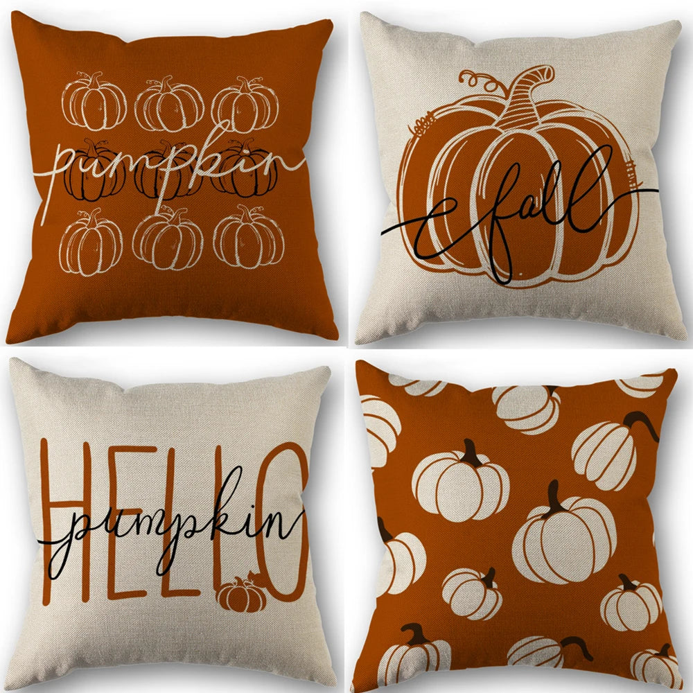 1pc/4pcs Vintage Fall Pillow Covers 18x18 Inch